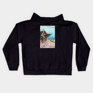 Spring at Botandai Tower by Kawase Hasui Kids Hoodie